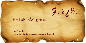 Frick Ágnes névjegykártya