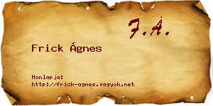 Frick Ágnes névjegykártya