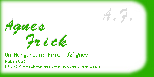 agnes frick business card